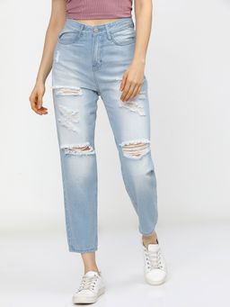 TOKYO TALKIES - Women Light Blue Regular Fit Jeans