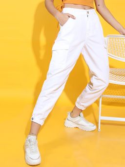 TOKYO TALKIES - Women White Jogger Jeans