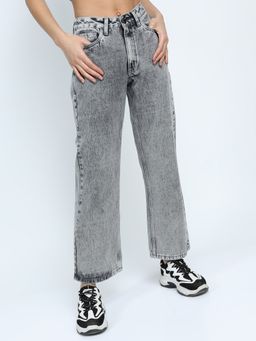 TOKYO TALKIES - Women Grey Straight Jeans