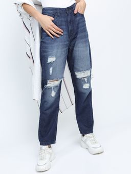 TOKYO TALKIES - Women Blue Straight Leg Jeans