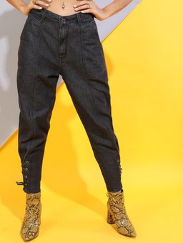 TOKYO TALKIES - Women Black Tapered Fit Jeans