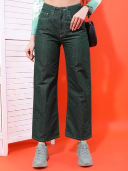 TOKYO TALKIES - Women Green Printed Regular Fit Jeans