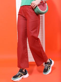 TOKYO TALKIES - Women Red Straight Jeans