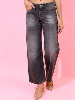 TOKYO TALKIES - Women Grey Straight Fit Jeans