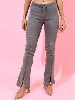 TOKYO TALKIES - Women Grey Boot Cut Jeans