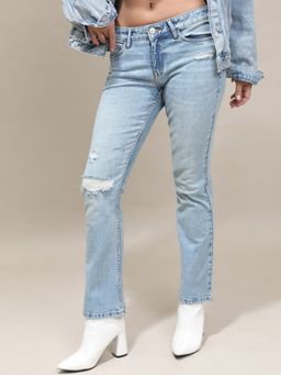TOKYO TALKIES - Women Light Blue Straight Jeans