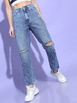 TOKYO TALKIES - Women Blue Light Fade Jeans