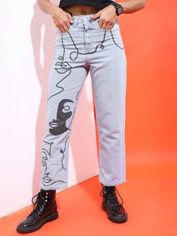 TOKYO TALKIES - Women Blue Light Fade Stretchable Cotton Jeans