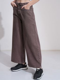 TOKYO TALKIES - Women Brown Wide Leg Jeans