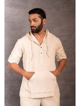 Thread Game - Men Off White Khadi Hoodie