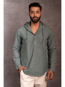 Thread Game - Men Blue Khadi Hoodie