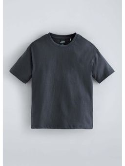 Hopscotch - Black Relaxed Drop-shoulder T-Shirt