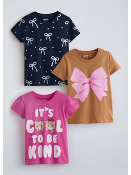 Hopscotch - Multi-Color Printed Cotton T-Shirts (Pack of 3)