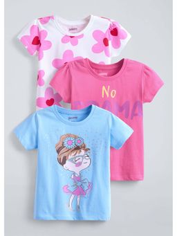 Hopscotch - Multi-Color Printed Cotton T-Shirts (Pack of 3)