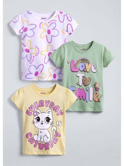 Hopscotch - Multi-Color Printed Jersey T-Shirts (Pack of 3)