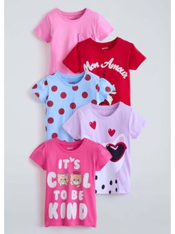 Hopscotch - Multi-Color Printed T-Shirts (Pack of 5)