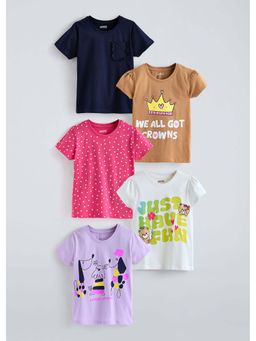 Hopscotch - Multi-Color Printed T-Shirts (Pack of 5)