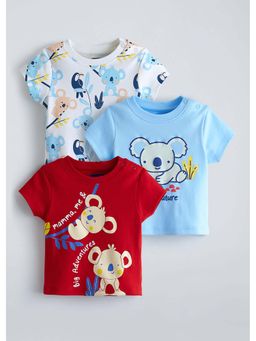 Hopscotch - Multi-Color Koala Printed Cotton T-Shirts (Pack of 3)