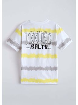 Hopscotch - Yellow Tie & Dye Oversized Cotton T-Shirt