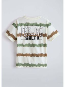 Hopscotch - Olive Tie & Dye Oversized Cotton T-Shirt