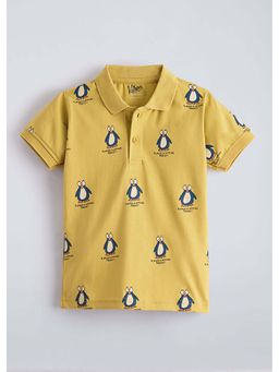 Hopscotch - Yellow Penguin Breathable Fabric Polo T-Shirt