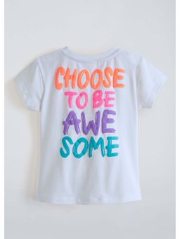 Hopscotch - White Typography Back Printed T-Shirt