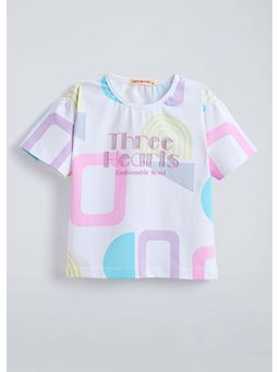 Hopscotch - White Abstract Stone Embellished T-Shirt