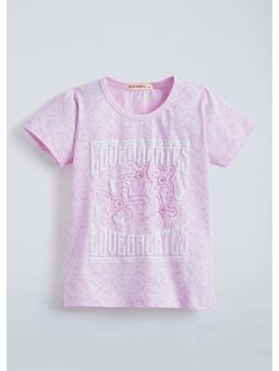 Hopscotch - Pink Floral Applique T-Shirt