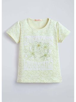 Hopscotch - Yellow Floral Applique T-Shirt