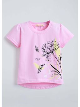 Hopscotch - Pink Floral Applique T-Shirt