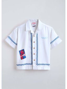 Hopscotch - White Spider Man Drop Shoulder Shirt