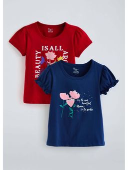 Hopscotch - Multi-Color Floral Cotton Tops (Pack of 2)