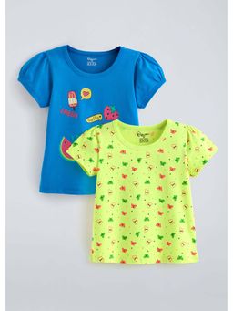Hopscotch - Multi-Color Printed Cotton T-Shirts (Pack of 2)