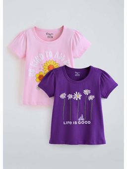 Hopscotch - Multi-Color Floral Cotton Tops (Pack of 2)