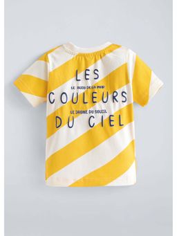 Hopscotch - Yellow Cotton Striped T-Shirt