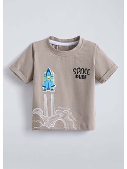 Hopscotch - Beige Rocket Pure Cotton T-Shirt