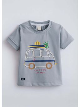 Hopscotch - Grey Vehicle Thread Work T-Shirt