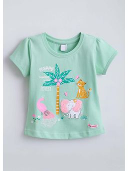 Hopscotch - Green Elephant Chenille Embroidery T-Shirt