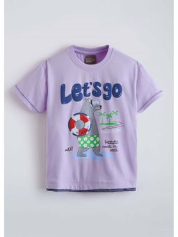 Hopscotch - Purple Bear Back Printed T-Shirt