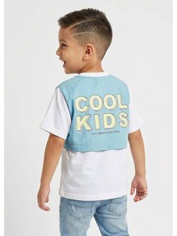 Hopscotch - White Typography Back Printed T-Shirt