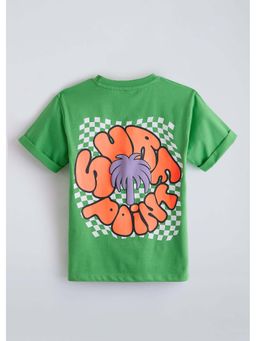 Hopscotch - Green Back Printed T-Shirt