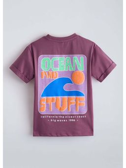 Hopscotch - Mauve Ocean Back Printed T-Shirt