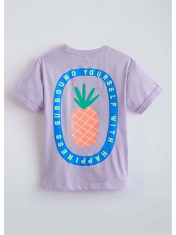 Hopscotch - Purple Pineapple Back Printed T-Shirt