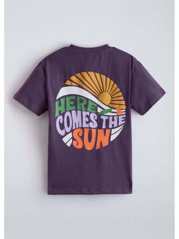 Hopscotch - Purple Summer Back Printed T-Shirt