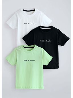 Hopscotch - Multi-Color Solid Pure Cotton T-Shirts (Pack of 3)