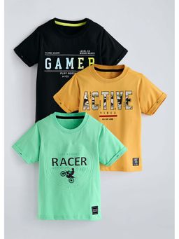 Hopscotch - Multi-Color Typography T-Shirts (Pack of 3)