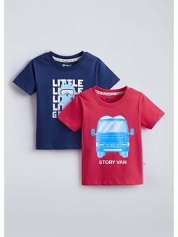 Hopscotch - Multi-Color Cotton Printed T-Shirts (Pack of 2)