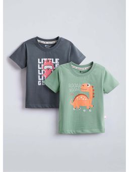 Hopscotch - Multi-Color Cotton Printed T-Shirts (Pack of 2)
