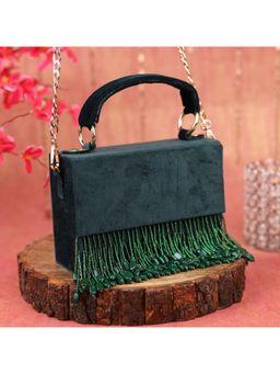 sugarcrush - Luxury Antique Green Soft Clutch with Detachable Strap