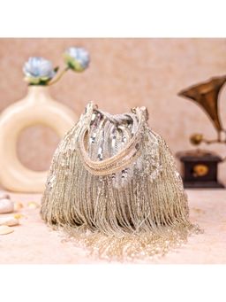 sugarcrush - Silver Potli Bag with Tassels